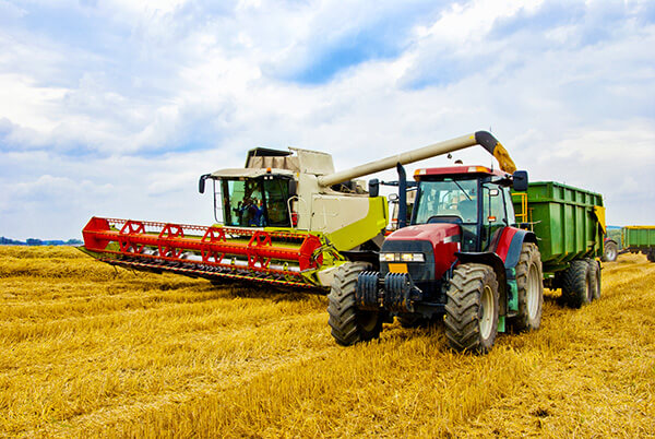 Combine and Tractor