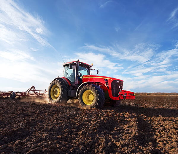 Tractor in field